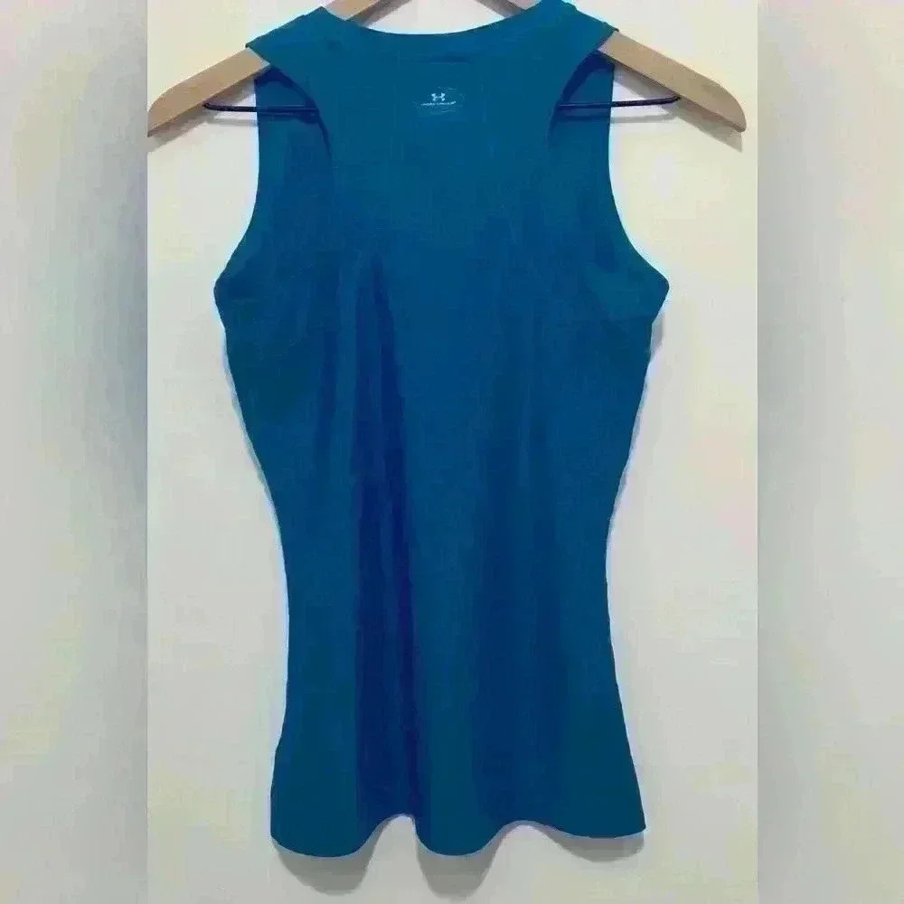 Under Armour HeatGear Racerback Athletic Tank Top Women’s Size Small, Royal Blue - Picture 2 of 8